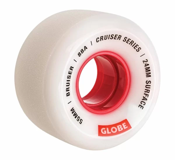 Globe Bruiser Skateboard Räder 55mm (4-pack) Weiß – Rot 1