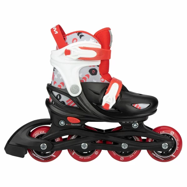 Nijdam 3-in-1 Street Shift Skate Kinder (verstellbar) Schwarz – Rot – Grau 1