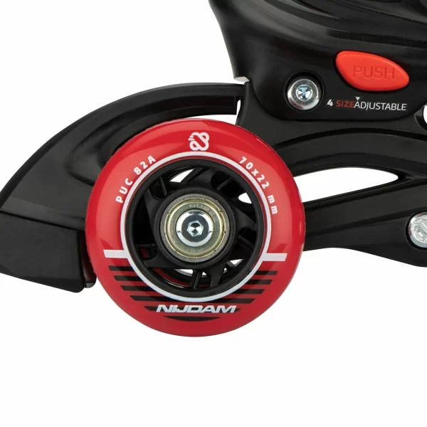Nijdam 3-in-1 Street Shift Skate Kinder (verstellbar) Schwarz – Rot – Grau 11