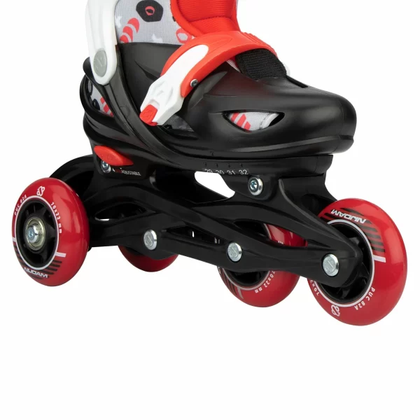 Nijdam 3-in-1 Street Shift Skate Kinder (verstellbar) Schwarz – Rot – Grau 12
