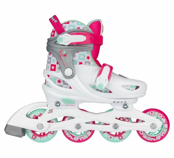 Nijdam Sk8 Star Skate Kinder Rosa – Mint Grün – Grau – Weiß 1