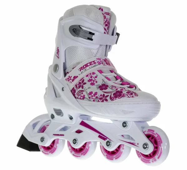 Roces Compy 8.0 Girl (verstellbar) Weiß – Rosa 3