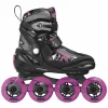Roces Moody Inline Skates Für Kinder (verstellbar) Schwarz – Grau – Violett 26