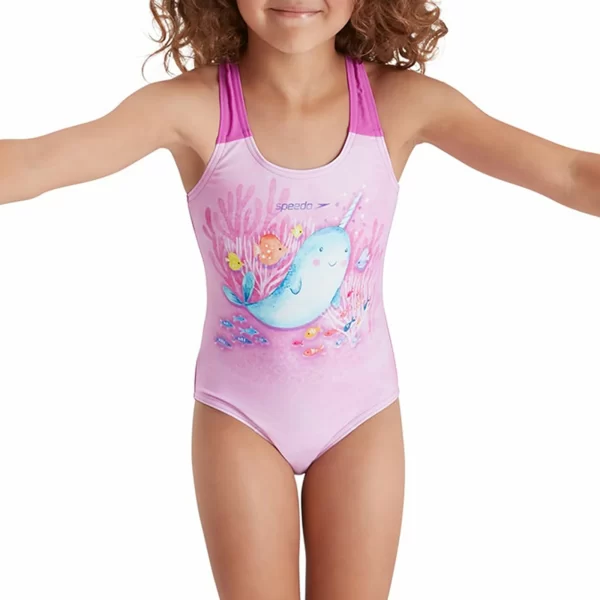 Speedo Digital Placement Racerback Badeanzug Mädchen Rosa 1