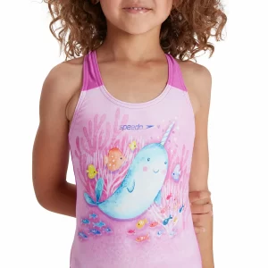 Speedo Digital Placement Racerback Badeanzug Mädchen Rosa 11