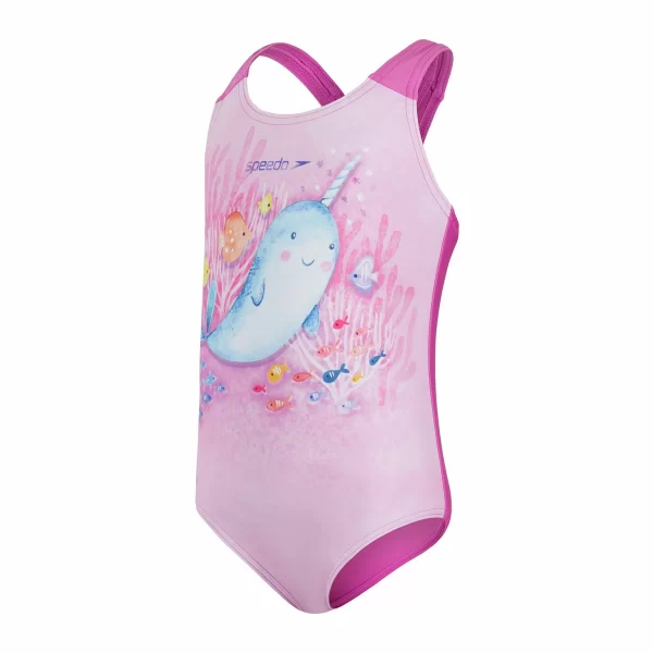 Speedo Digital Placement Racerback Badeanzug Mädchen Rosa 6