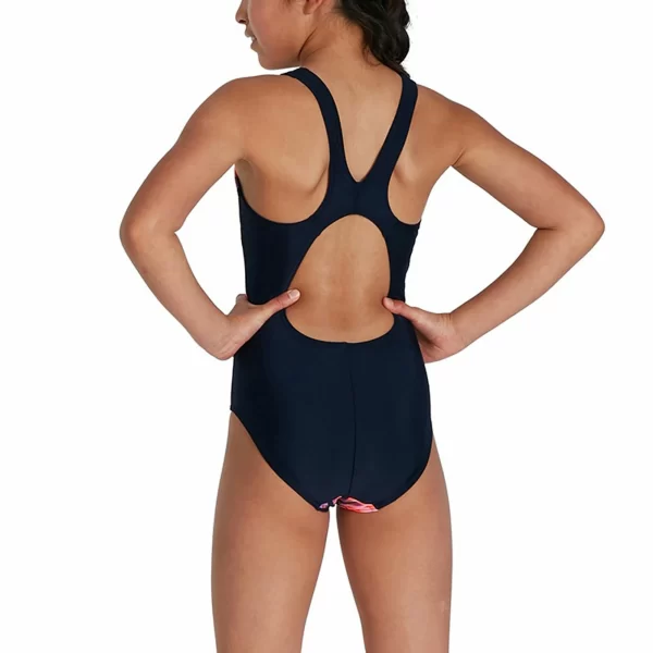 Speedo ECO Digital Placement Pulseback Badeanzug Mädchen Rosa – Orange – Blau 4