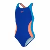 Speedo Eco Colourblock Spiritback Badeanzug Mädchen Blau – Hellblau – Orange 17