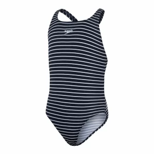 Speedo Essential Medalist Badeanzug Mädchen Marine – Weiß 15